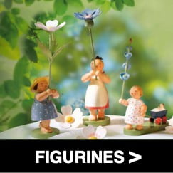 German Figurines - 3 mini children with green nature background - shop now